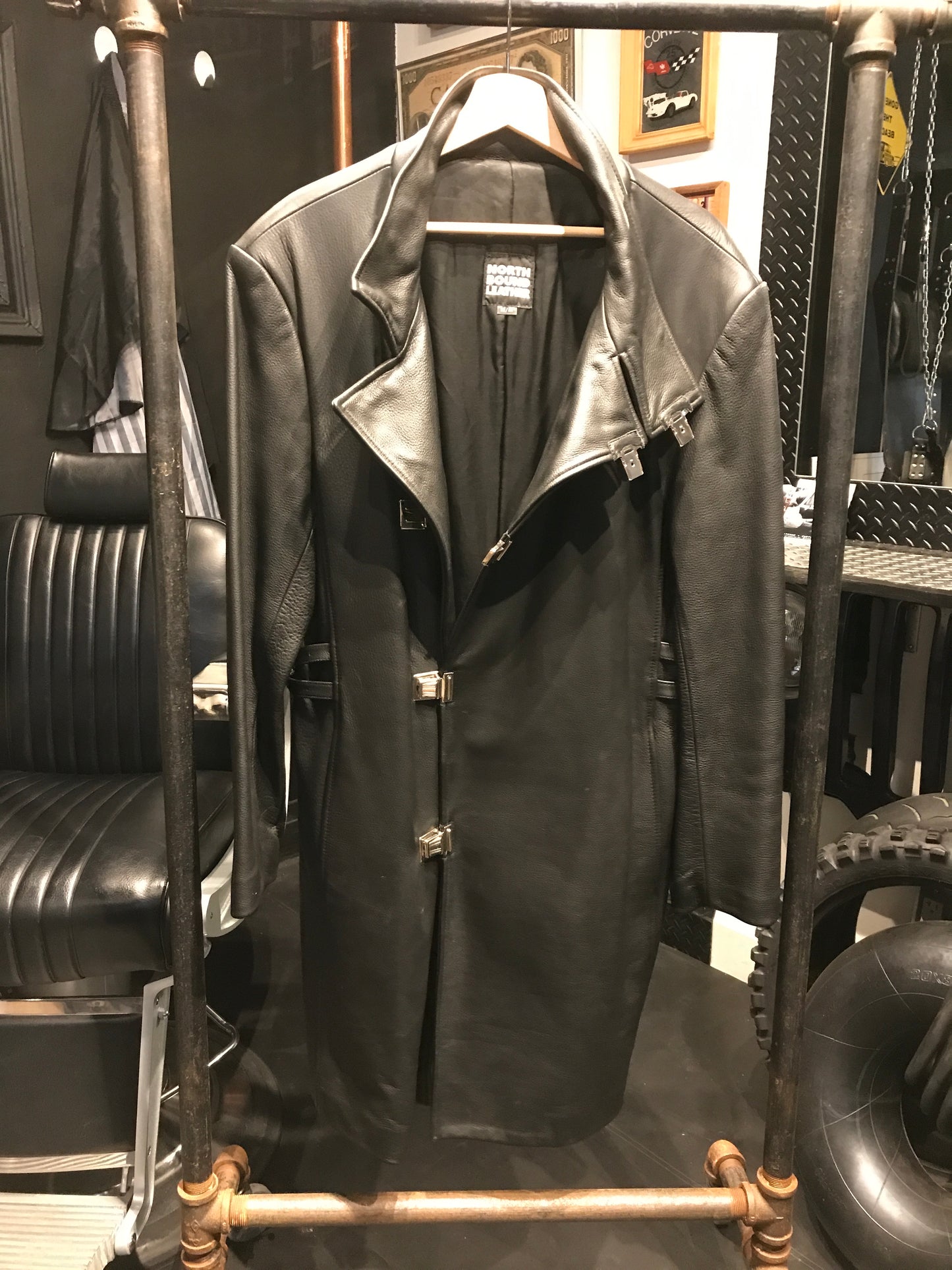 Northbound Leather long coat, size M