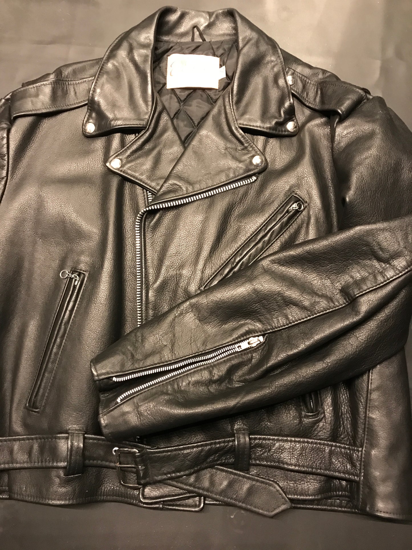 Men’s leather biker jacket
