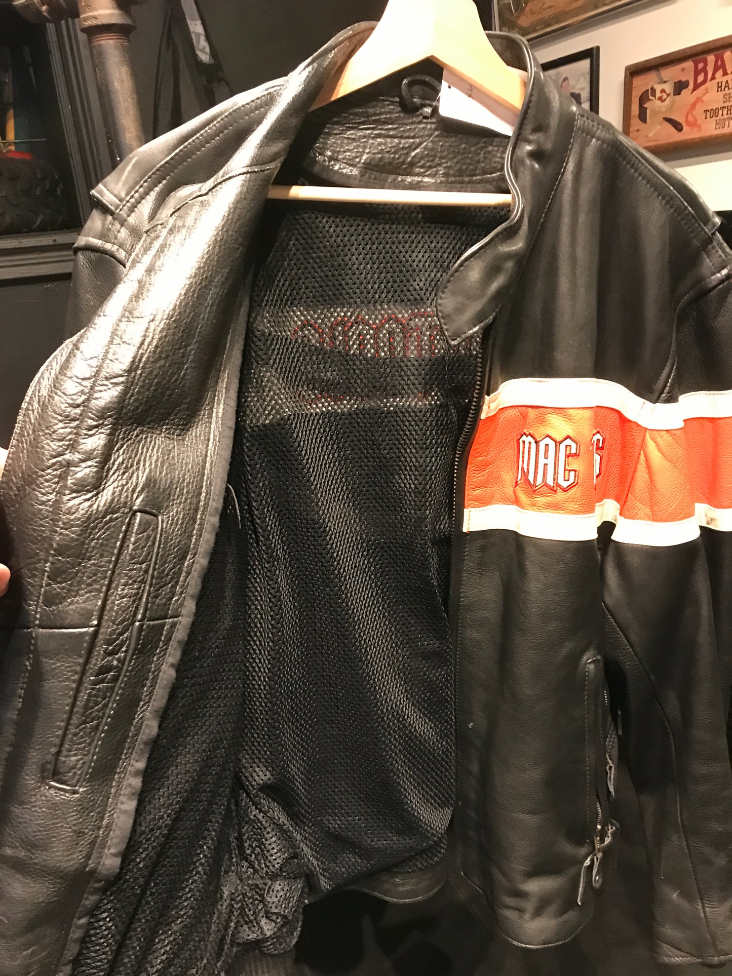 Leather biker jacket