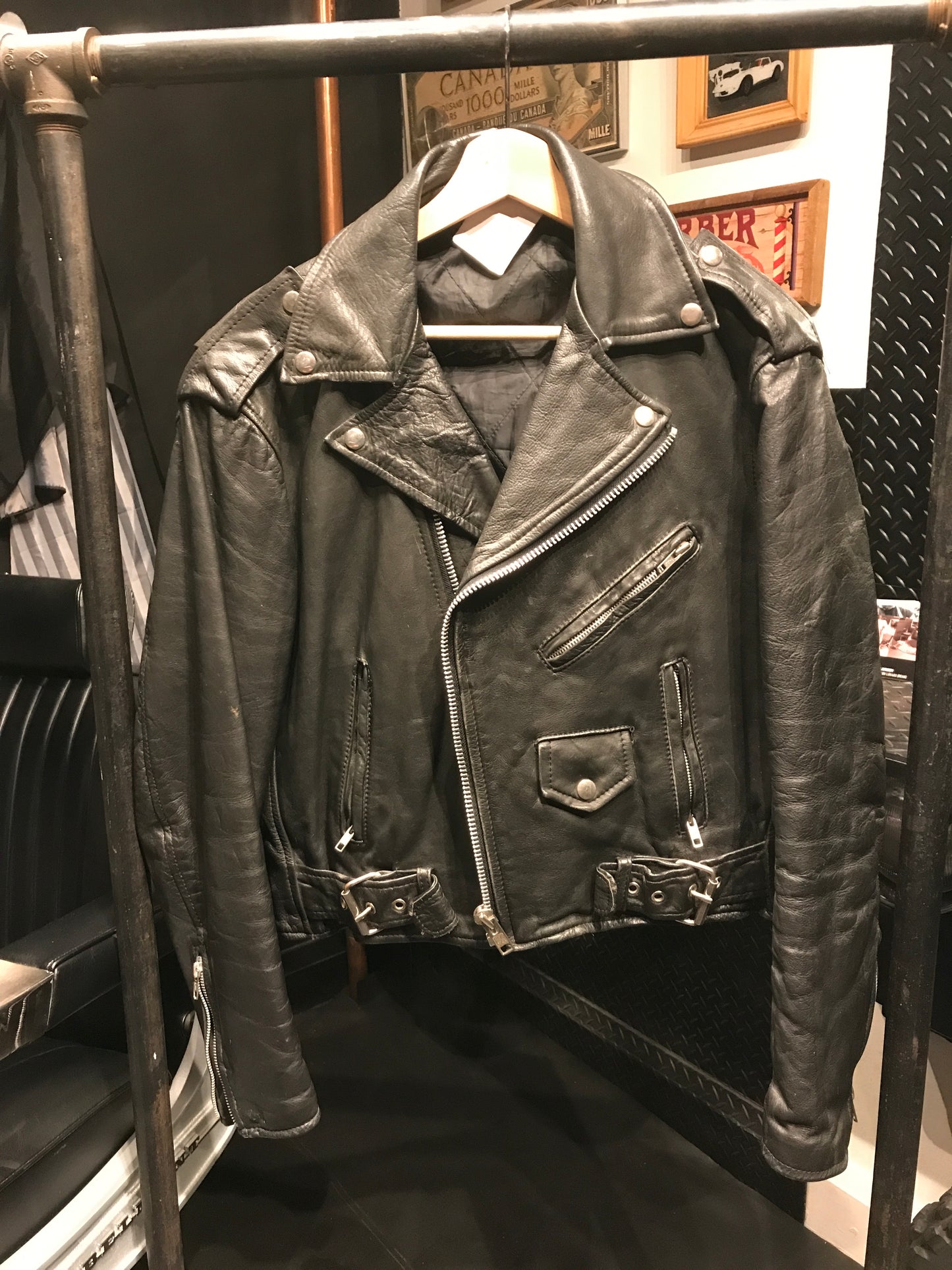 Men’s leather biker jacket